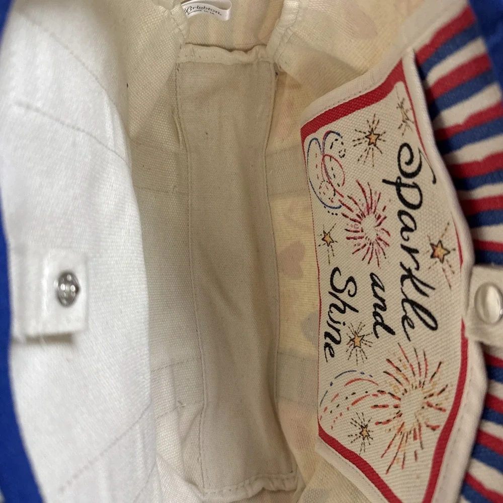 Brighton Red White & You Mini Tote Hearts LOVE Patch Crossbody Canvas Bag